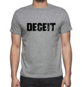 DECEIT, Grey, Men's Short Sleeve Round Neck T-shirt 00018