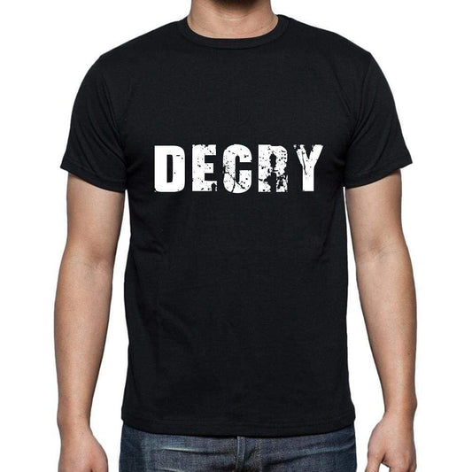Decry Mens Short Sleeve Round Neck T-Shirt 5 Letters Black Word 00006 - Casual