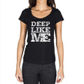 DEEP, Like me, Black, Women's Short Sleeve Round Neck T-shirt 00054