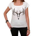 Deer Skull Tattoo Women's Short Sleeve Scoop Neck Tee 00161