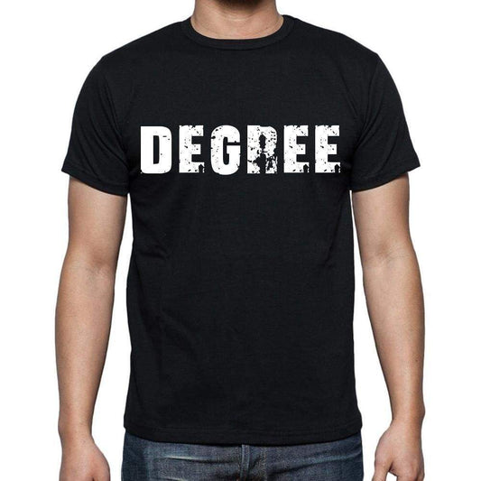 Degree White Letters Mens Short Sleeve Round Neck T-Shirt 00007