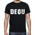 degu Men's Short Sleeve Round Neck T-shirt , 4 letters Black