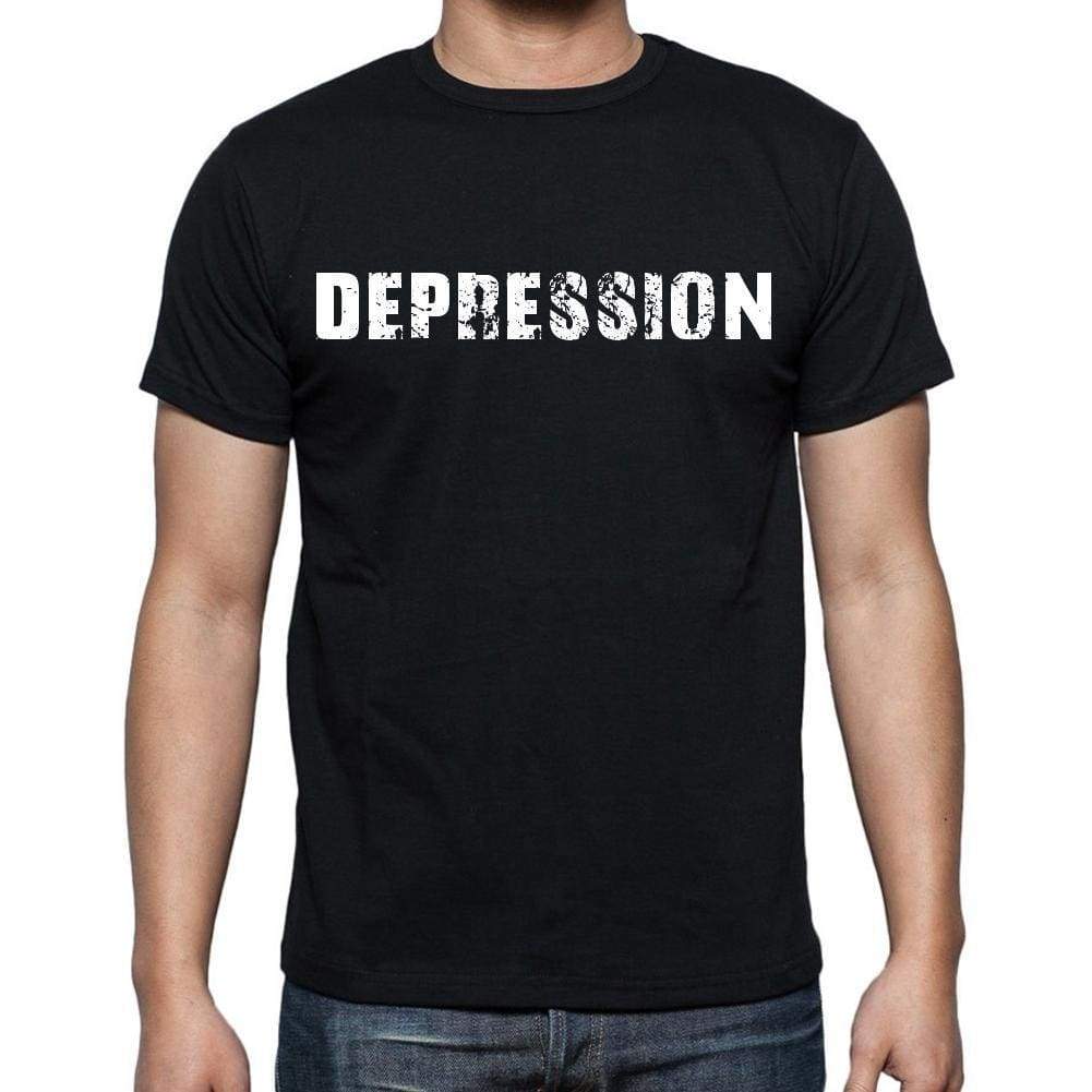 Depression Mens Short Sleeve Round Neck T-Shirt Black T-Shirt En