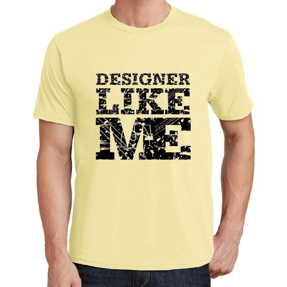 Designer Like Me Yellow Mens Short Sleeve Round Neck T-Shirt 00294 - Yellow / S - Casual