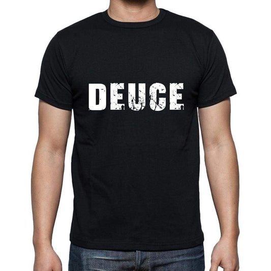 Deuce Mens Short Sleeve Round Neck T-Shirt 5 Letters Black Word 00006 - Casual