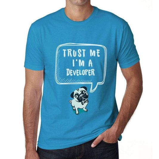 Developer Trust Me Im A Developer Mens T Shirt Blue Birthday Gift 00530 - Blue / Xs - Casual
