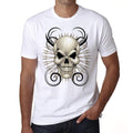 Devil's skull, Men's White tee, 100% Cotton 00187
