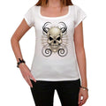 Devil's skull, White Women's T-shirt, 100% cotton 00188