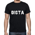 dicta Men's Short Sleeve Round Neck T-shirt , 5 letters Black , word 00006
