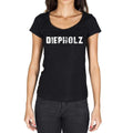 diepholz, German Cities Black, Women's Short Sleeve Round Neck T-shirt 00002