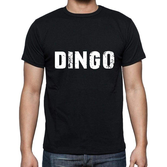 Dingo Mens Short Sleeve Round Neck T-Shirt 5 Letters Black Word 00006 - Casual