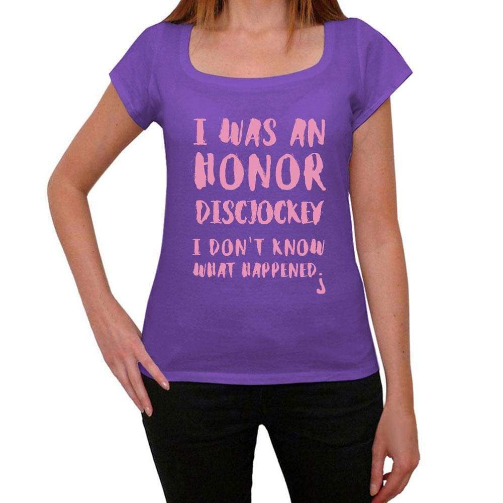 Discjockey What Happened Purple Womens Short Sleeve Round Neck T-Shirt Gift T-Shirt 00321 - Purple / Xs - Casual