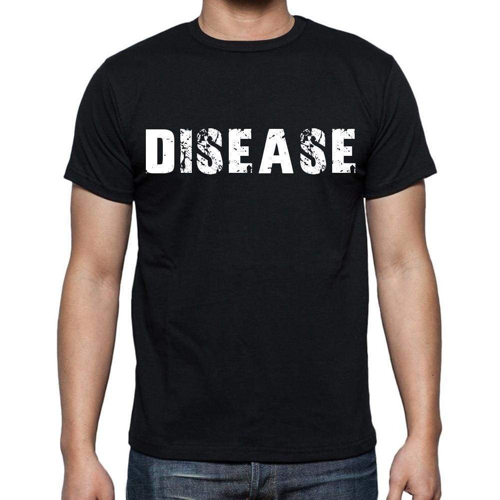 Disease White Letters Mens Short Sleeve Round Neck T-Shirt 00007