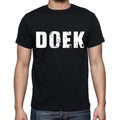 doek Men's Short Sleeve Round Neck T-shirt , 4 letters Black
