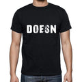 doesn Men's Short Sleeve Round Neck T-shirt , 5 letters Black , word 00006