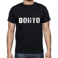 dohyo Men's Short Sleeve Round Neck T-shirt , 5 letters Black , word 00006