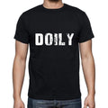 doily Men's Short Sleeve Round Neck T-shirt , 5 letters Black , word 00006