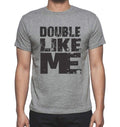 DOUBLE Like me, Grey, Men's Short Sleeve Round Neck T-shirt 00066