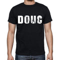 douc Men's Short Sleeve Round Neck T-shirt , 4 letters Black