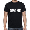 drone Men's Short Sleeve Round Neck T-shirt , 5 letters Black , word 00006