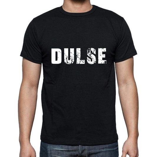 Dulse Mens Short Sleeve Round Neck T-Shirt 5 Letters Black Word 00006 - Casual
