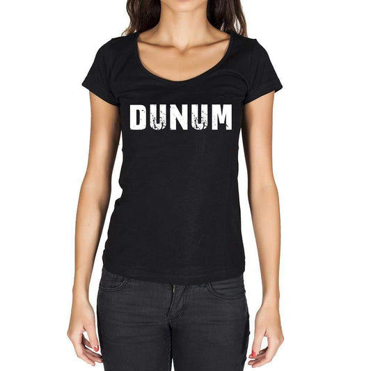 Dunum German Cities Black Womens Short Sleeve Round Neck T-Shirt 00002 - Casual