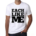 EACH, Like Me, White, Men's Short Sleeve Round Neck T-shirt 00051