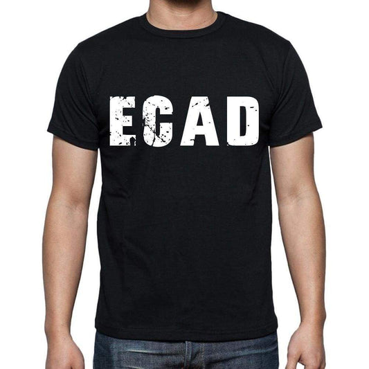 Ecad Mens Short Sleeve Round Neck T-Shirt 4 Letters Black - Casual