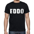 eddo Herren Kurzarm-T-Shirt mit Rundhalsausschnitt, 4 Buchstaben Schwarz