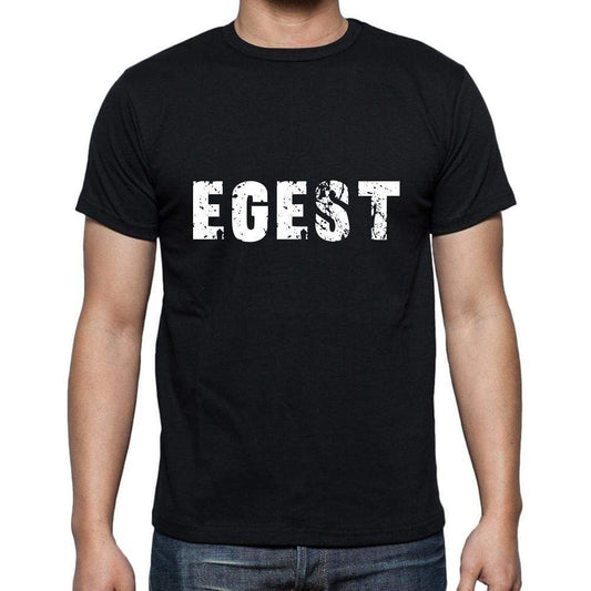 Egest Mens Short Sleeve Round Neck T-Shirt 5 Letters Black Word 00006 - Casual