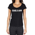 egglham, German Cities Black, Women's Short Sleeve Round Neck T-shirt 00002
