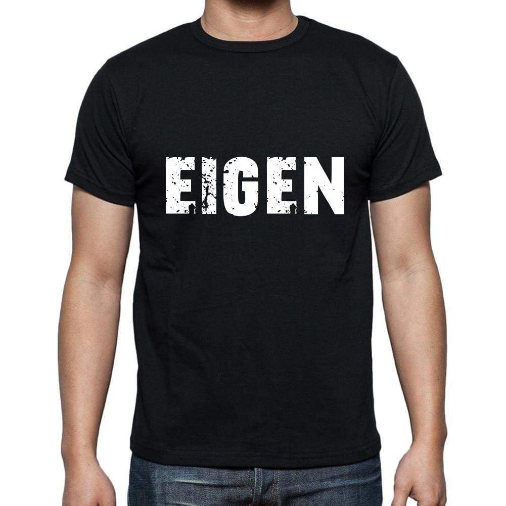 Eigen Mens Short Sleeve Round Neck T-Shirt 5 Letters Black Word 00006 - Casual
