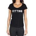 eitting, German Cities Black, Women's Short Sleeve Round Neck T-shirt 00002