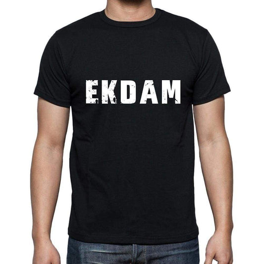 Ekdam Mens Short Sleeve Round Neck T-Shirt 5 Letters Black Word 00006 - Casual