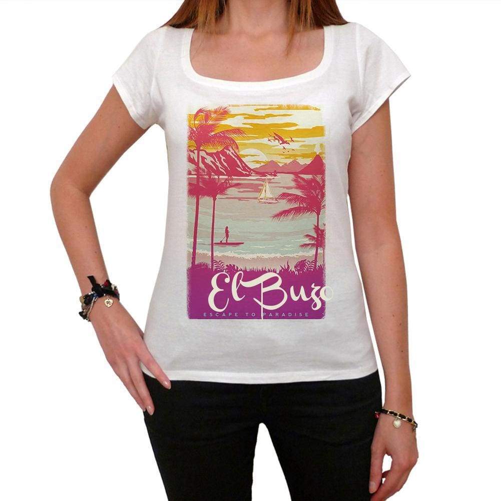 El Buzo Escape To Paradise Womens Short Sleeve Round Neck T-Shirt 00280 - White / Xs - Casual