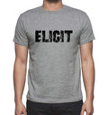 ELICIT, Grey, Men's Short Sleeve Round Neck T-shirt 00018