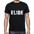 elide Men's Short Sleeve Round Neck T-shirt , 5 letters Black , word 00006