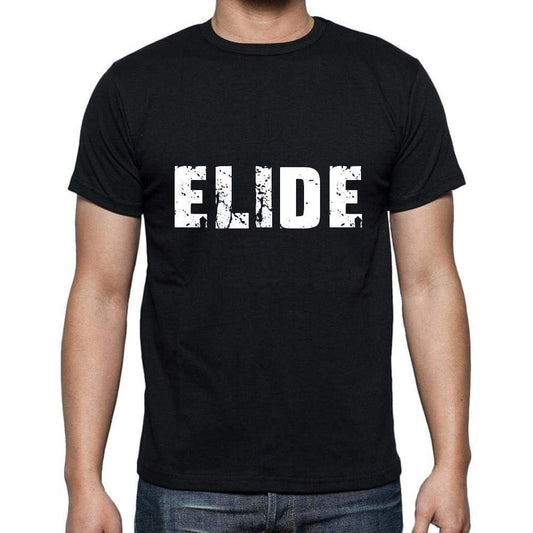 Elide Mens Short Sleeve Round Neck T-Shirt 5 Letters Black Word 00006 - Casual