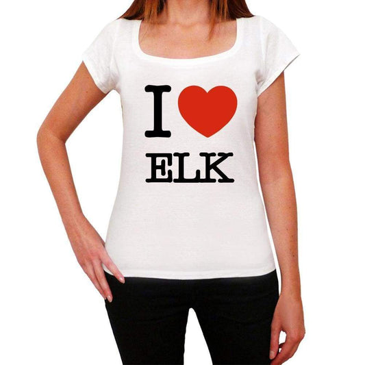 Elk Love Animals White Womens Short Sleeve Round Neck T-Shirt 00065 - White / Xs - Casual
