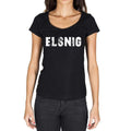 elsnig, German Cities Black, Women's Short Sleeve Round Neck T-shirt 00002