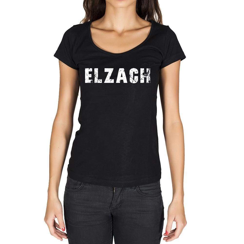 Elzach German Cities Black Womens Short Sleeve Round Neck T-Shirt 00002 - Casual
