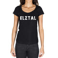 elztal, German Cities Black, Women's Short Sleeve Round Neck T-shirt 00002