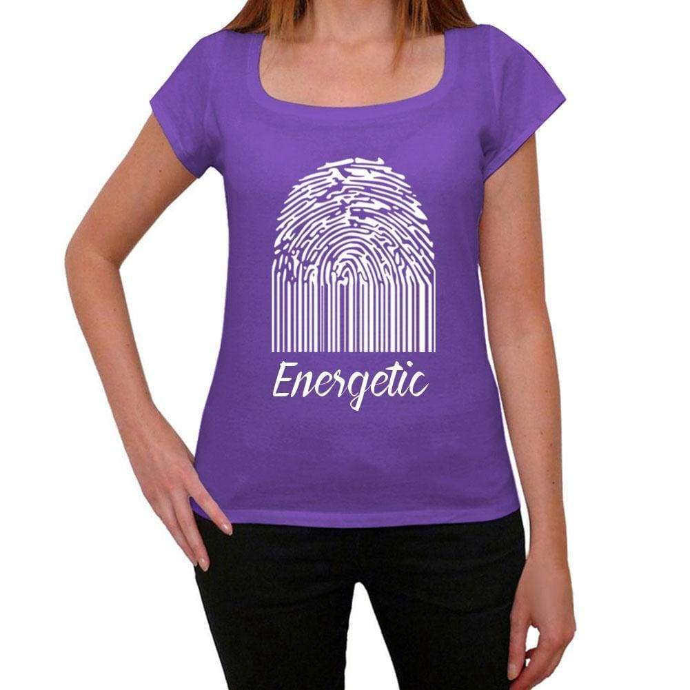 Energetic Fingerprint Purple Womens Short Sleeve Round Neck T-Shirt Gift T-Shirt 00310 - Purple / Xs - Casual