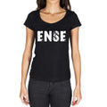 ense, German Cities Black, Women's Short Sleeve Round Neck T-shirt 00002