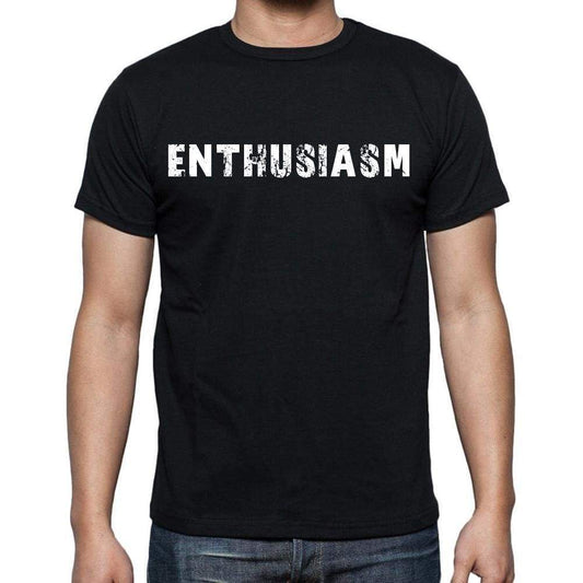 Enthusiasm White Letters Mens Short Sleeve Round Neck T-Shirt 00007