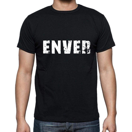 Enver Mens Short Sleeve Round Neck T-Shirt 5 Letters Black Word 00006 - Casual