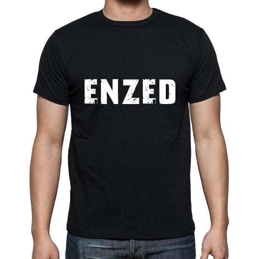 Enzed Mens Short Sleeve Round Neck T-Shirt 5 Letters Black Word 00006 - Casual