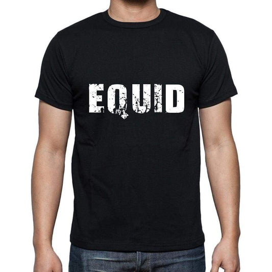 Equid Mens Short Sleeve Round Neck T-Shirt 5 Letters Black Word 00006 - Casual