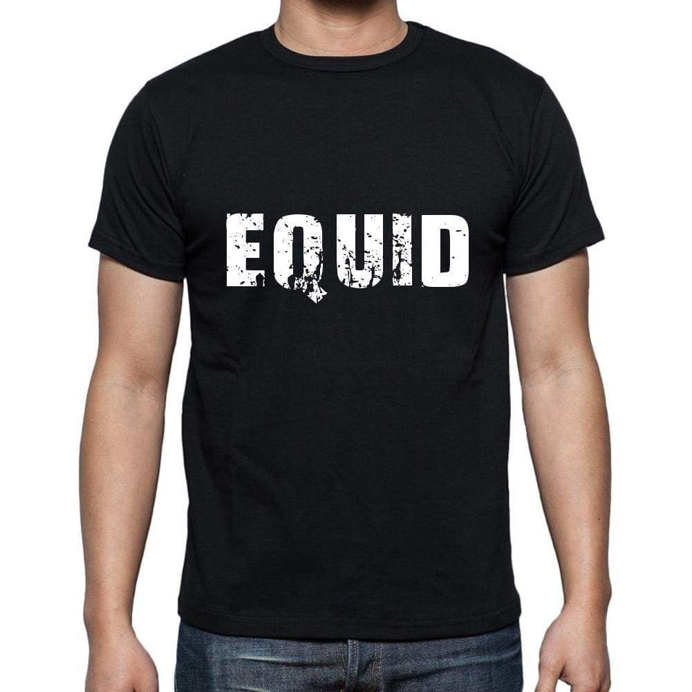 Equid Mens Short Sleeve Round Neck T-Shirt 5 Letters Black Word 00006 - Casual