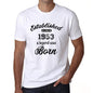 Established Since 1953 Mens Short Sleeve Round Neck T-Shirt 00095 - White / S - Casual